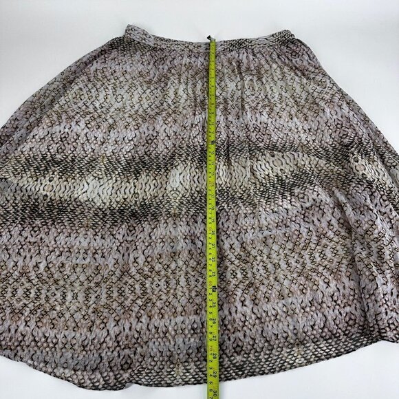 Great Jones Python Print Ruffle Midi Skirt Brown Beige Flowy Boho Size 12 - Picture 6 of 16